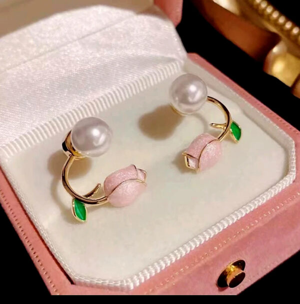 2 in 1 Pearl & Flower Studs for Girls & Women - Image 2