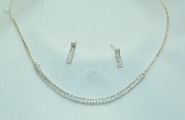 Crystal Grace Set – Elegant Silver Necklace & Earrings Duo - Image 2
