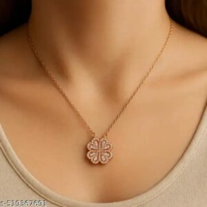 Blossom Glow Pendant – Rose Gold Floral Elegance
