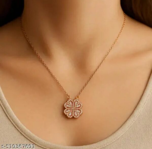 Blossom Glow Pendant – Rose Gold Floral Elegance