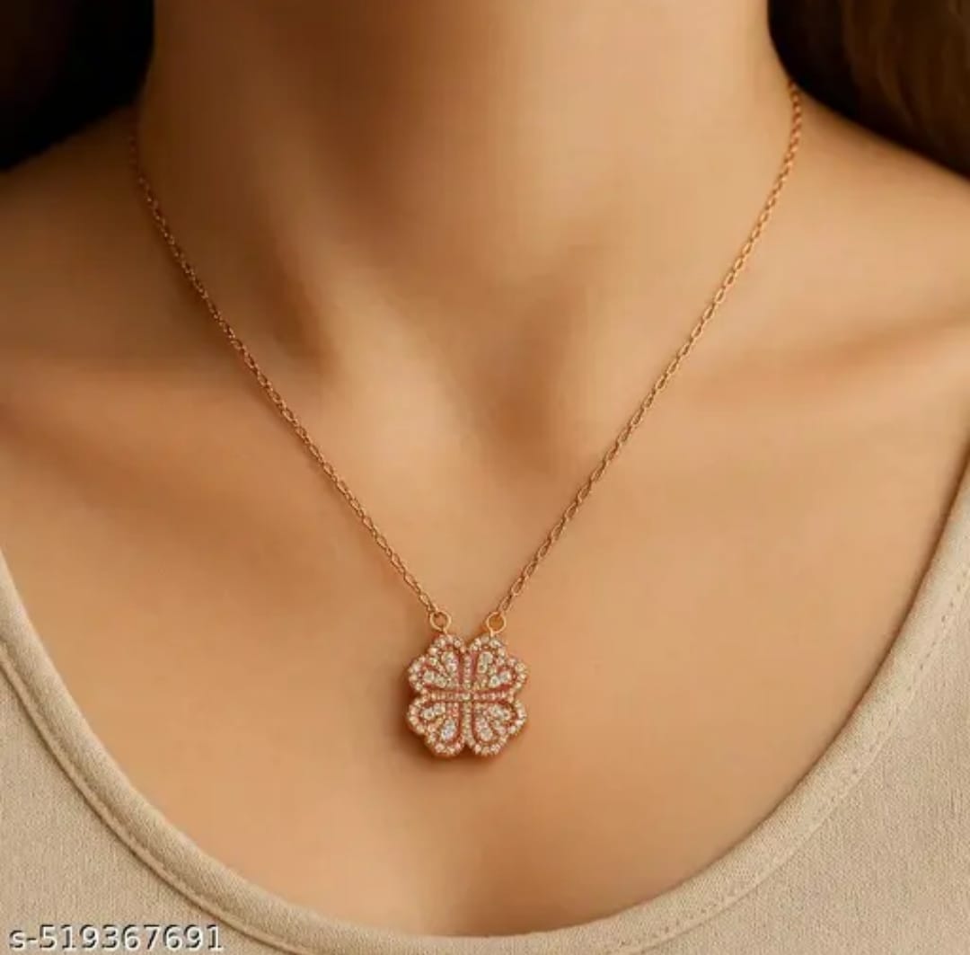 Blossom Glow Pendant – Rose Gold Floral Elegance