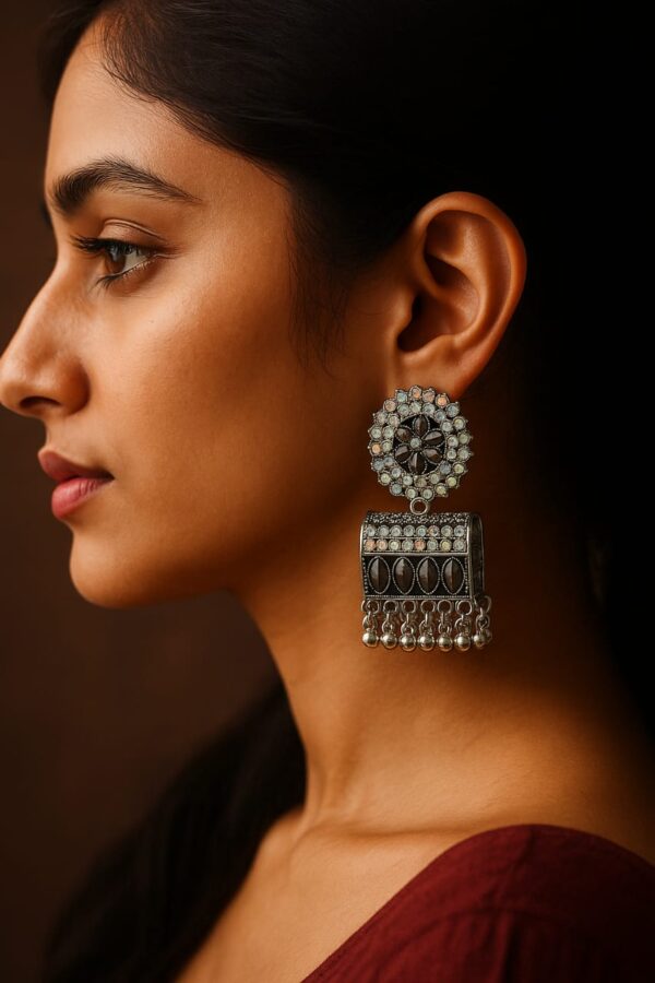 Antique Oxidized Silver Tribal Earrings