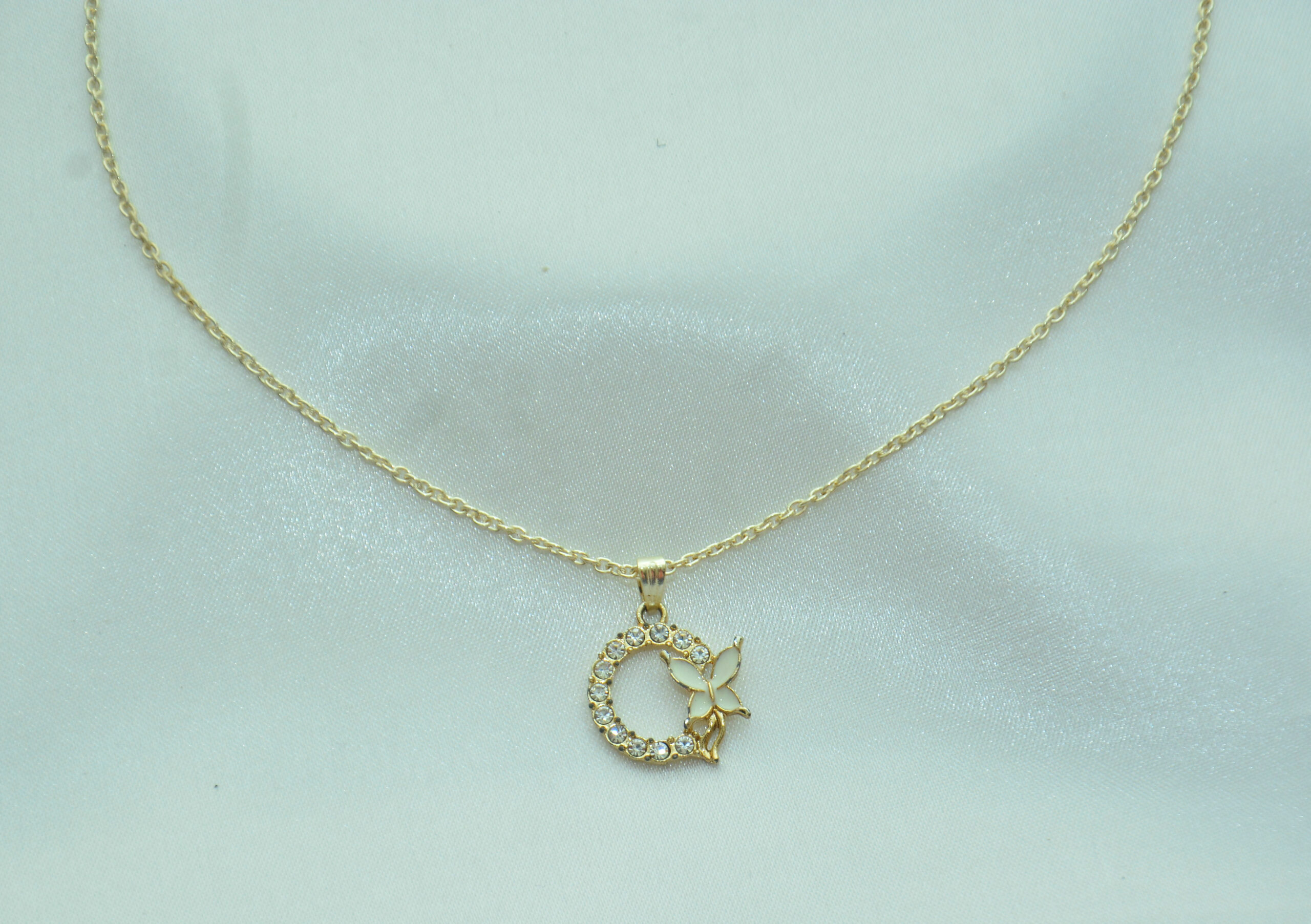 Golden Moon & Butterfly Pendant Necklace - Image 2