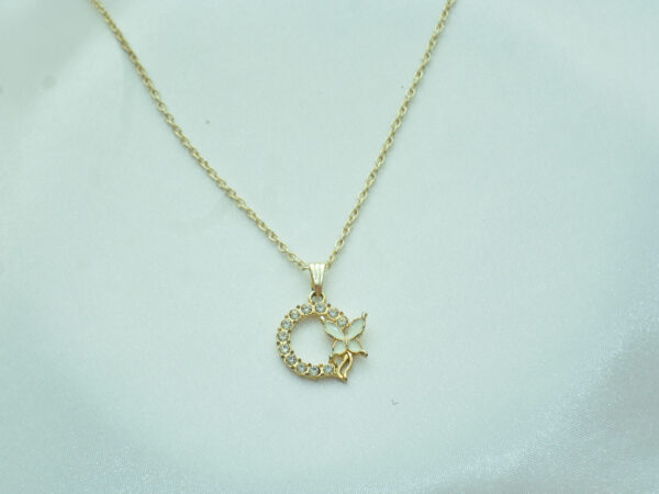 Golden Moon & Butterfly Pendant Necklace