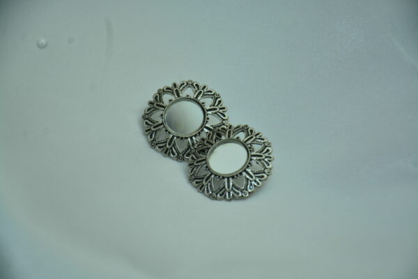 Vintage Mirror Stud Earrings - Image 2