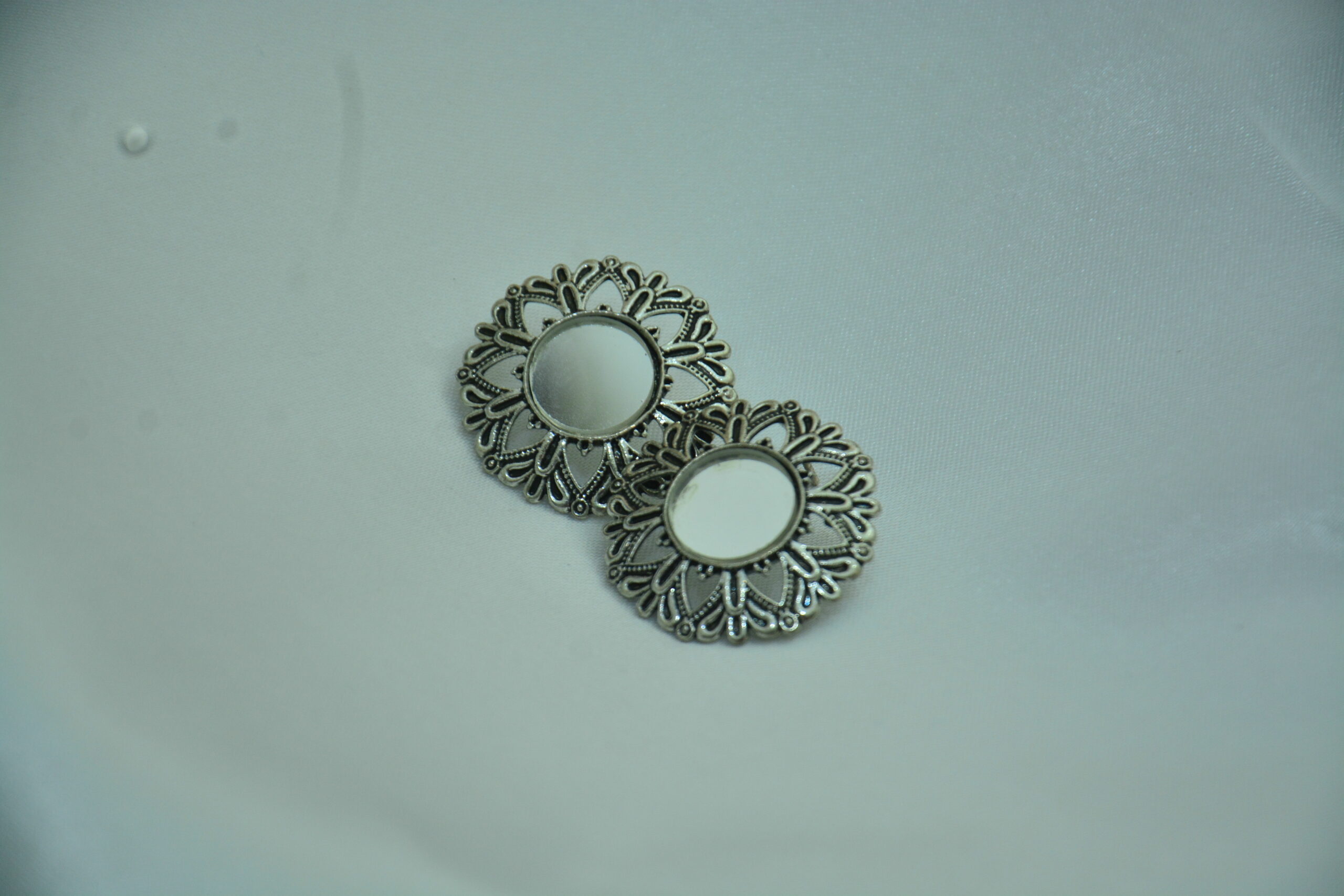 Vintage Mirror Stud Earrings - Image 2