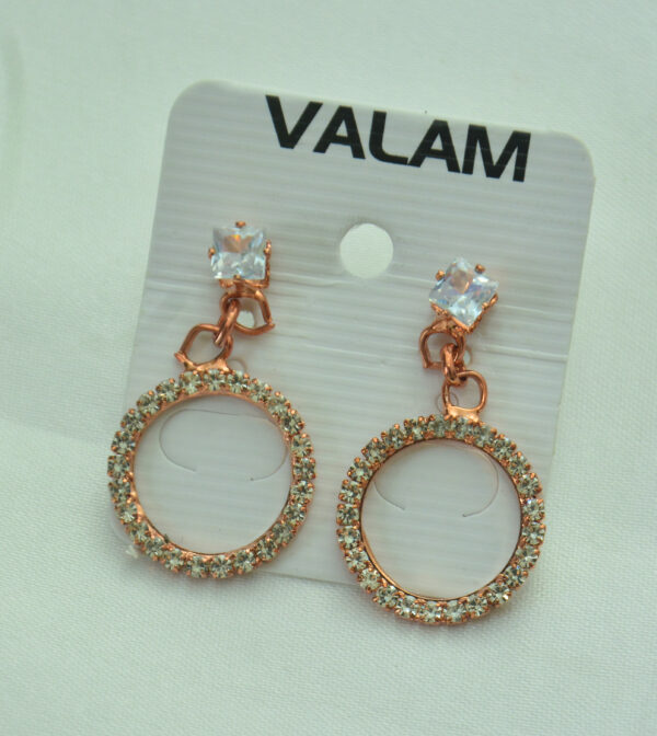 Elegant Crystal Hoop Drop Earrings - Image 3