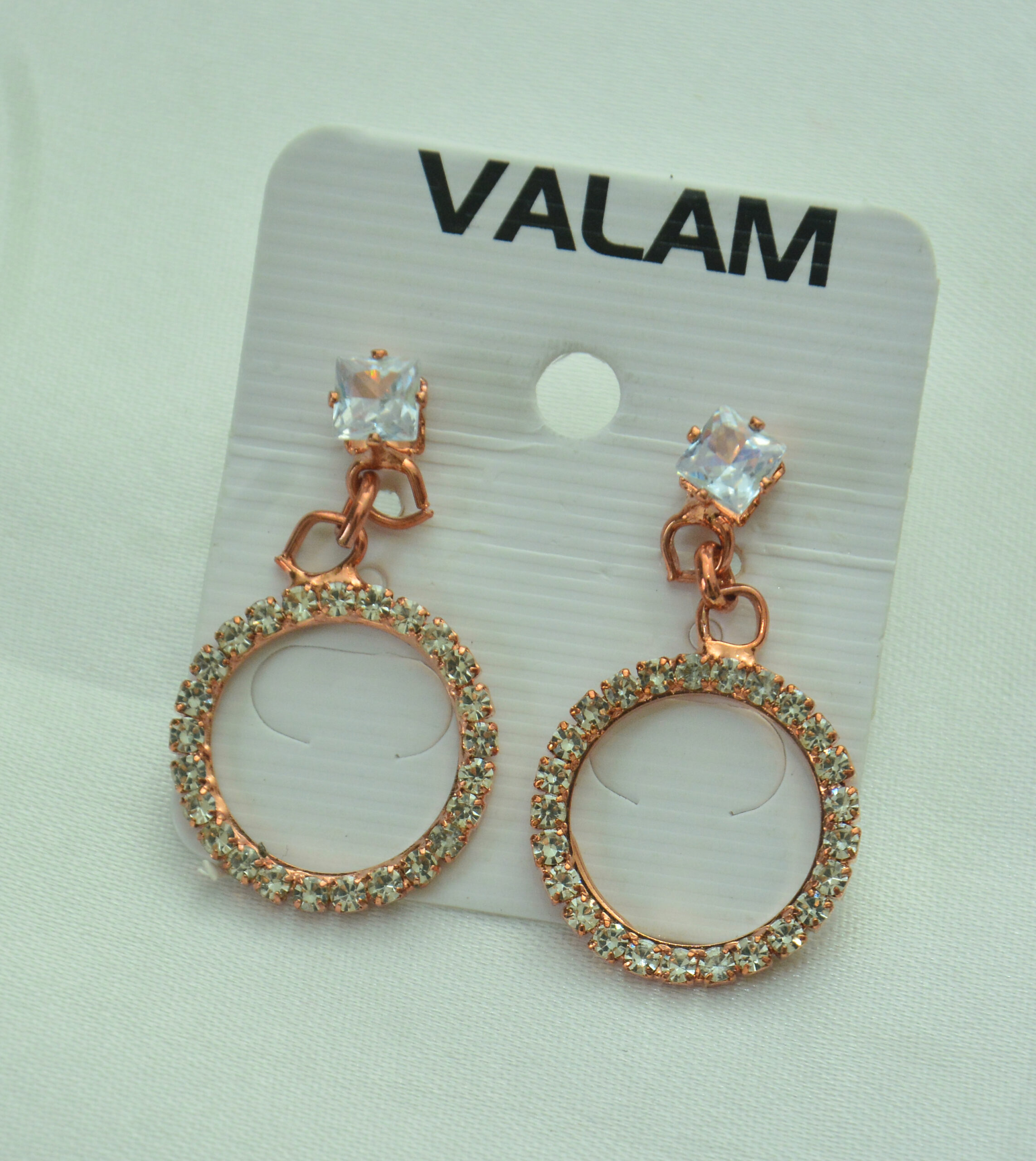 Elegant Crystal Hoop Drop Earrings - Image 3