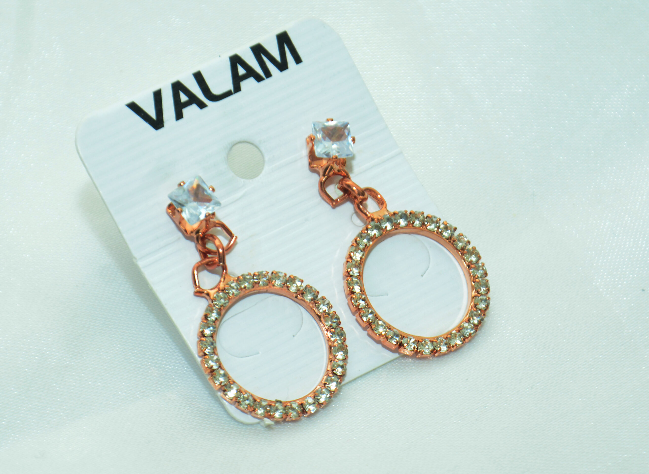 Elegant Crystal Hoop Drop Earrings