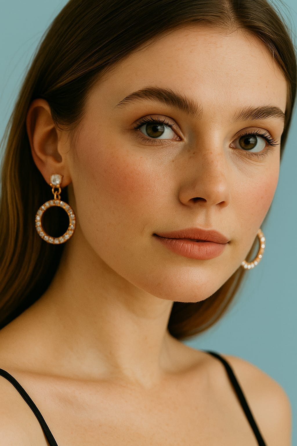 Elegant Crystal Hoop Drop Earrings - Image 2