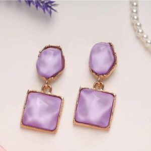Elegant Lavender Gold-Plated Drop Earrings